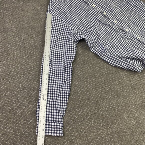 Vintage Ralph Lauren Linen Shirt Men's XL Blue White Gingham Check Button Down - Picture 10 of 11